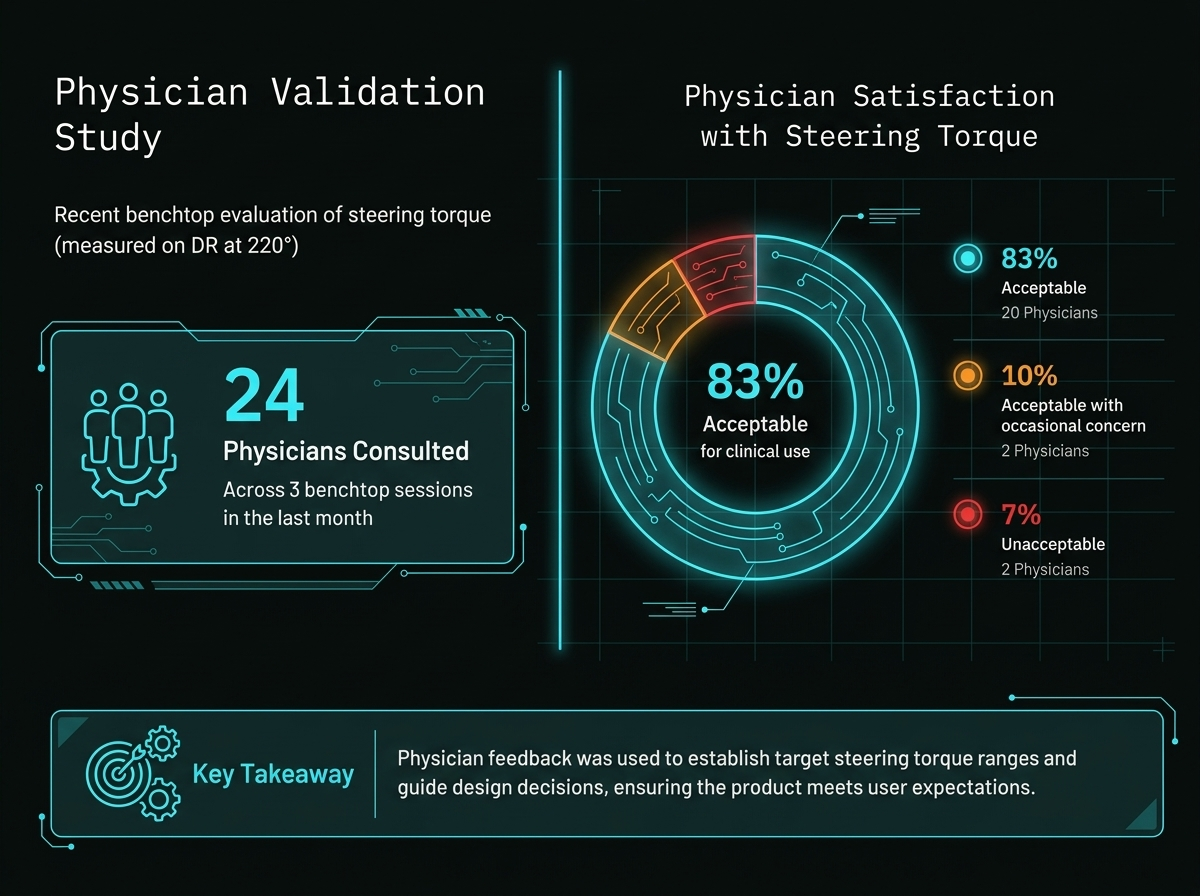 Physician satisfaction with steering torque chart